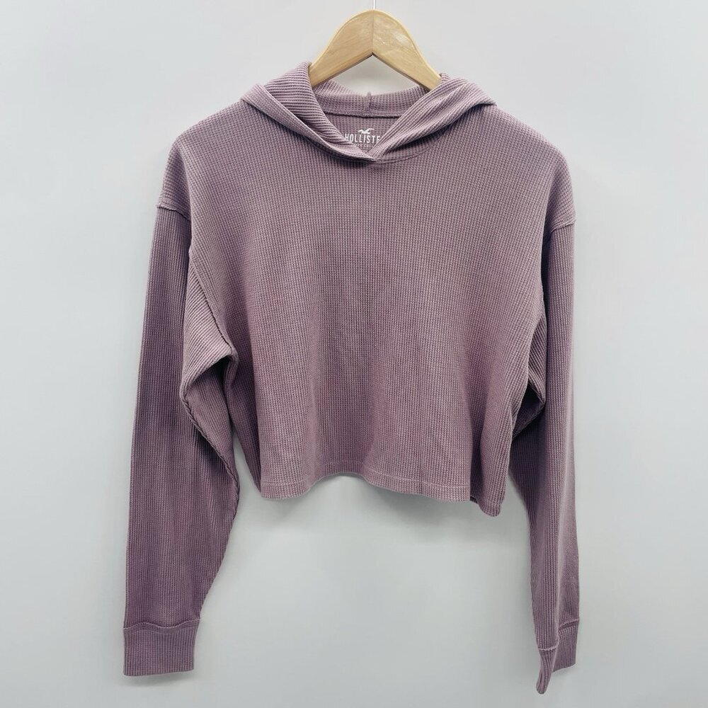 Hollister Juniors Size XS Must Have Collection Waffle Knit Hooded Crop Top 1290